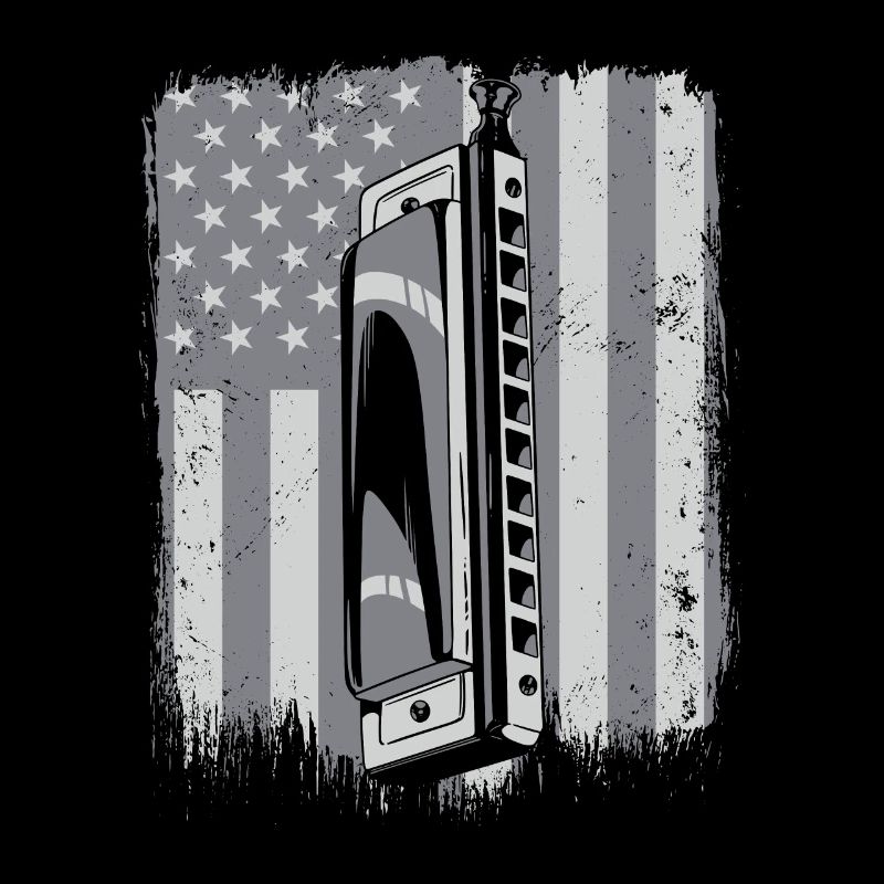 Harmonica drapeau américain harmonique bouche harpe