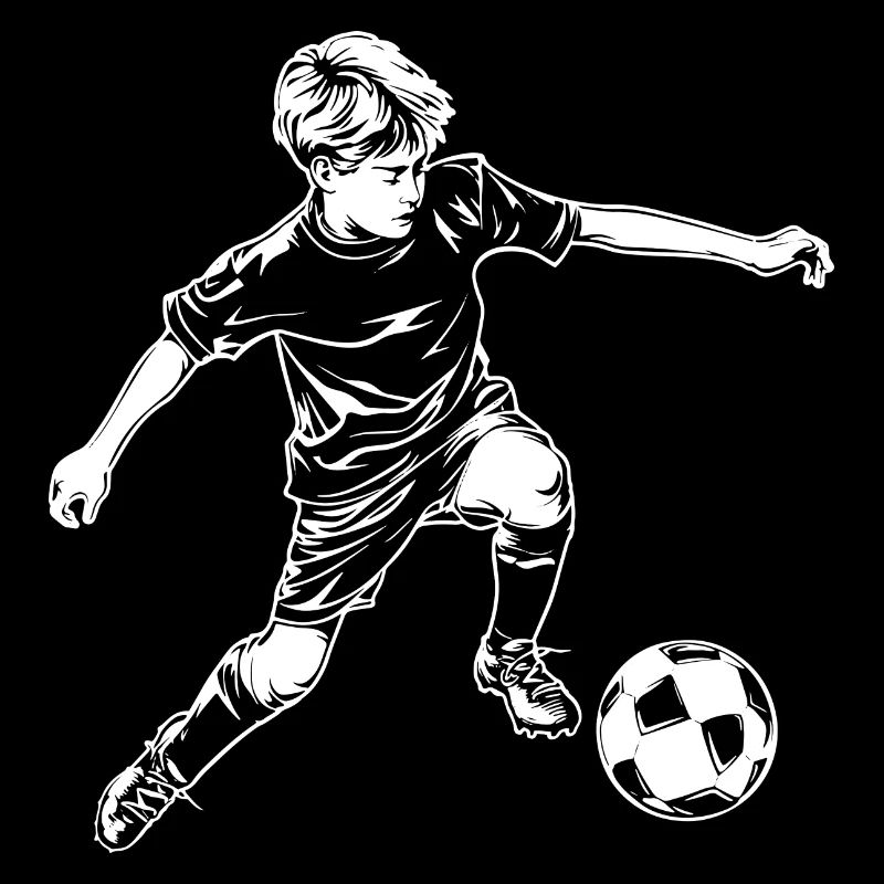 Fußball Junge Zeichnung