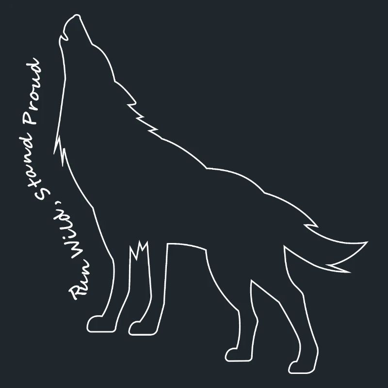 Heulender Wolf Linie Kunst Design
