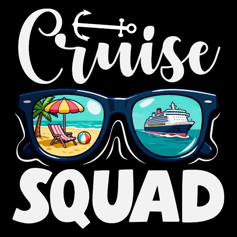 Voyage de vacances avec lunettes de soleil Cruise Squad