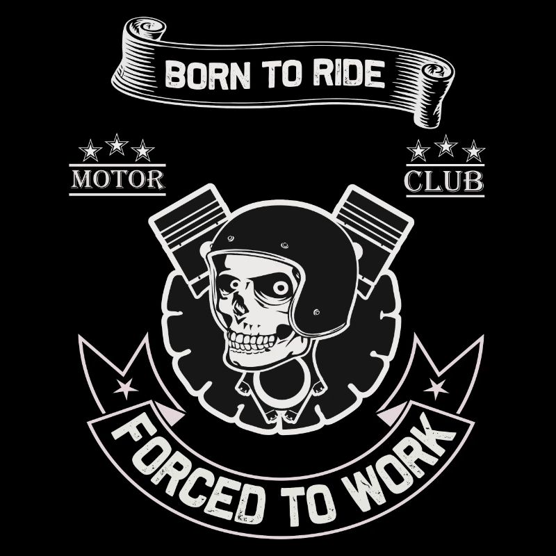 Born To Ride MC Skull Piston Design