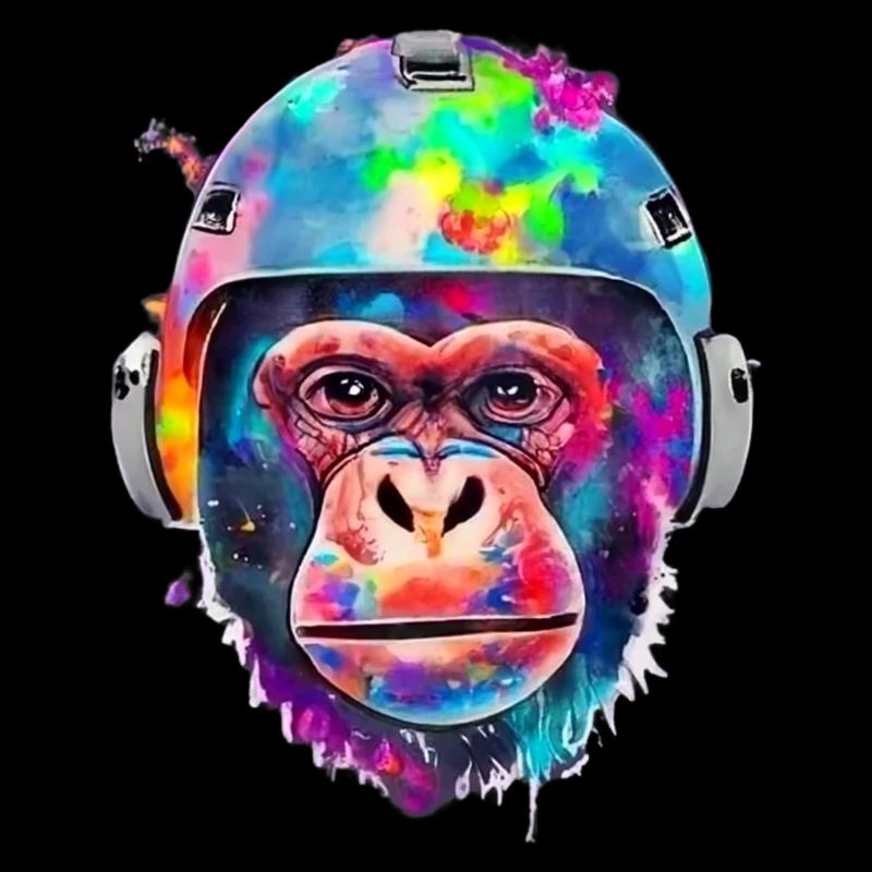 Affe mit Weltraumhelm