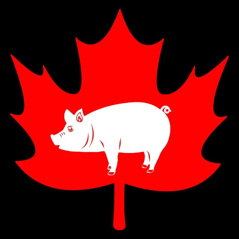 Canada maple leaf pig logo