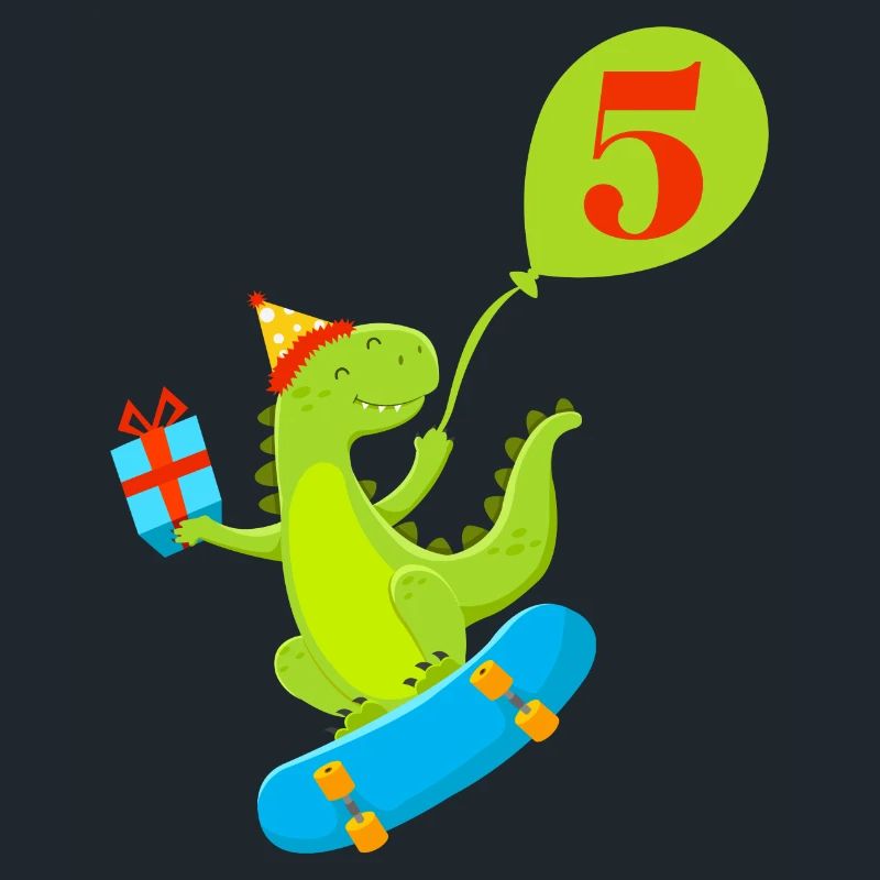 5th Anniversary Cute Dinosaur