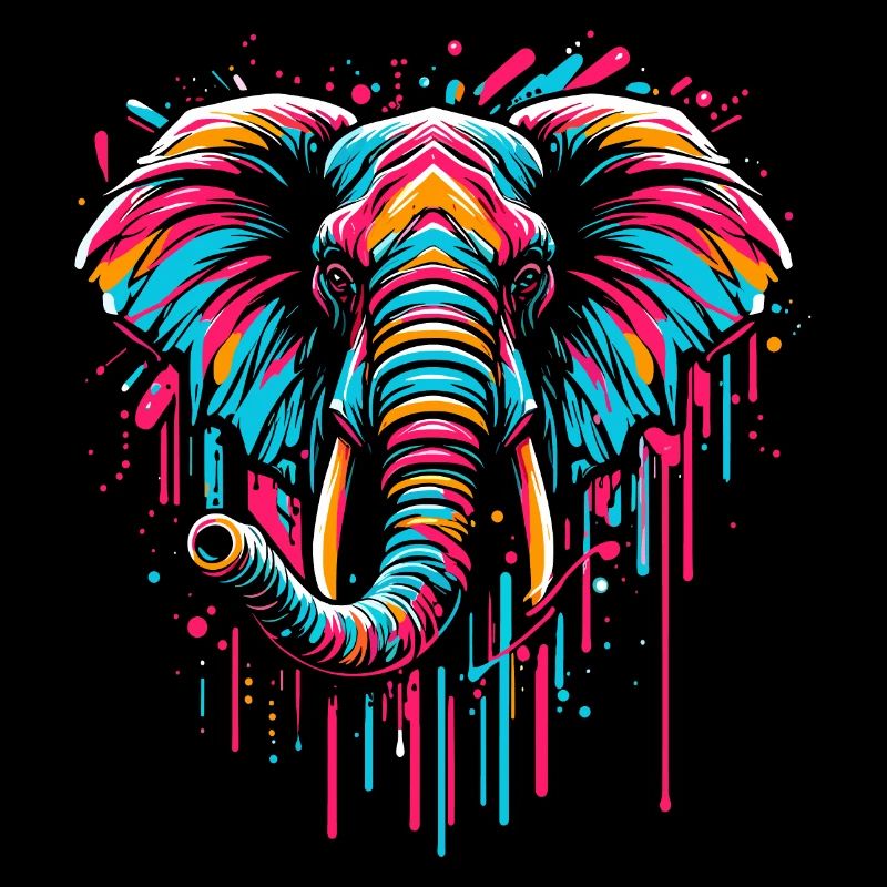Eléphant graffiti Street art