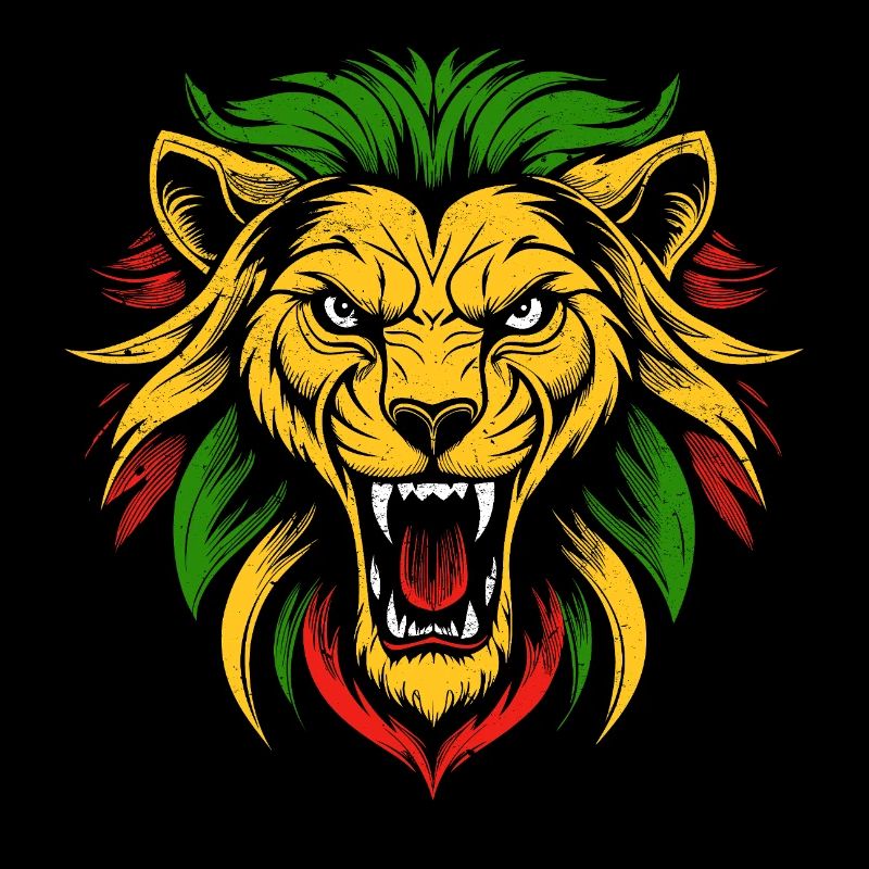 Vibrant Lion Head Tattoo Style