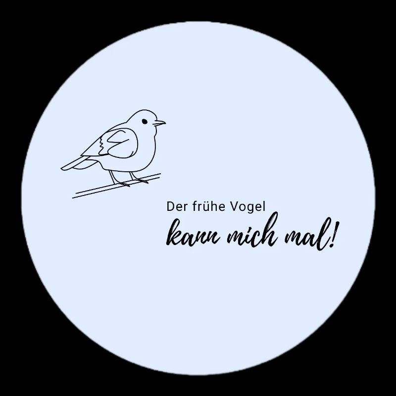 Früher Vogel Motiv auf Hellblau