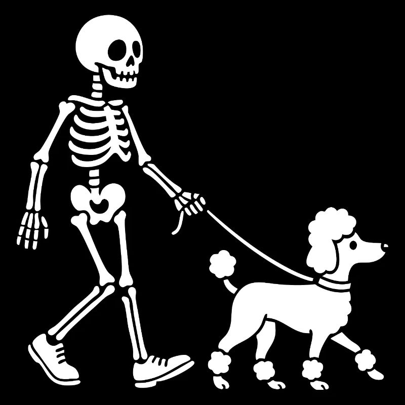 Skeleton Walking Dog Spooky Halloween Pet