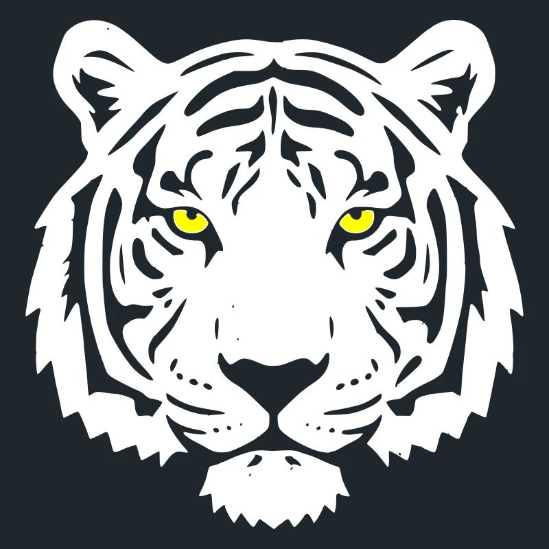 Tiger Head Yellow Eyes Big Cat Vector