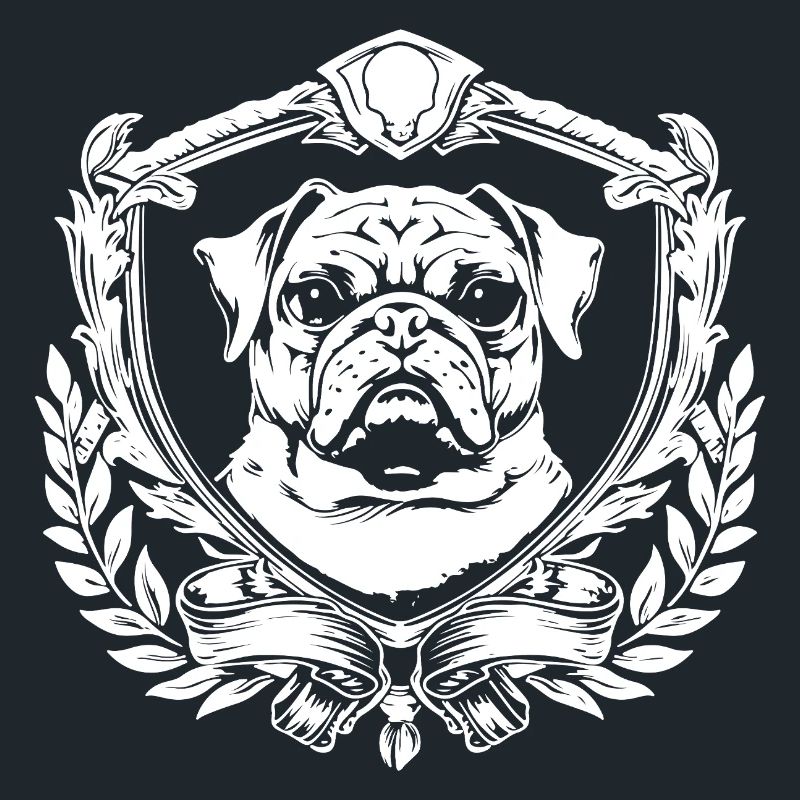Blason de bouledogue avec laurier