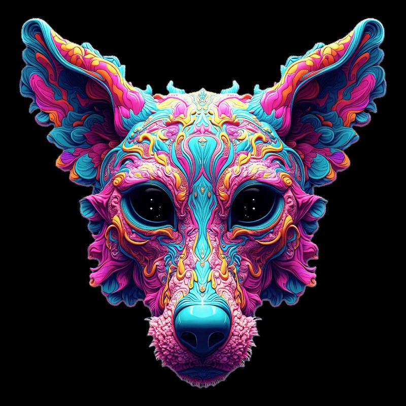 Psychedelischer bester Freund – Hundedesign-T-Shirt