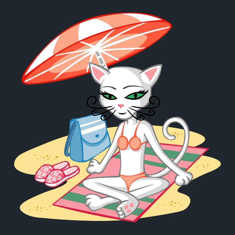 Chat sur la plage