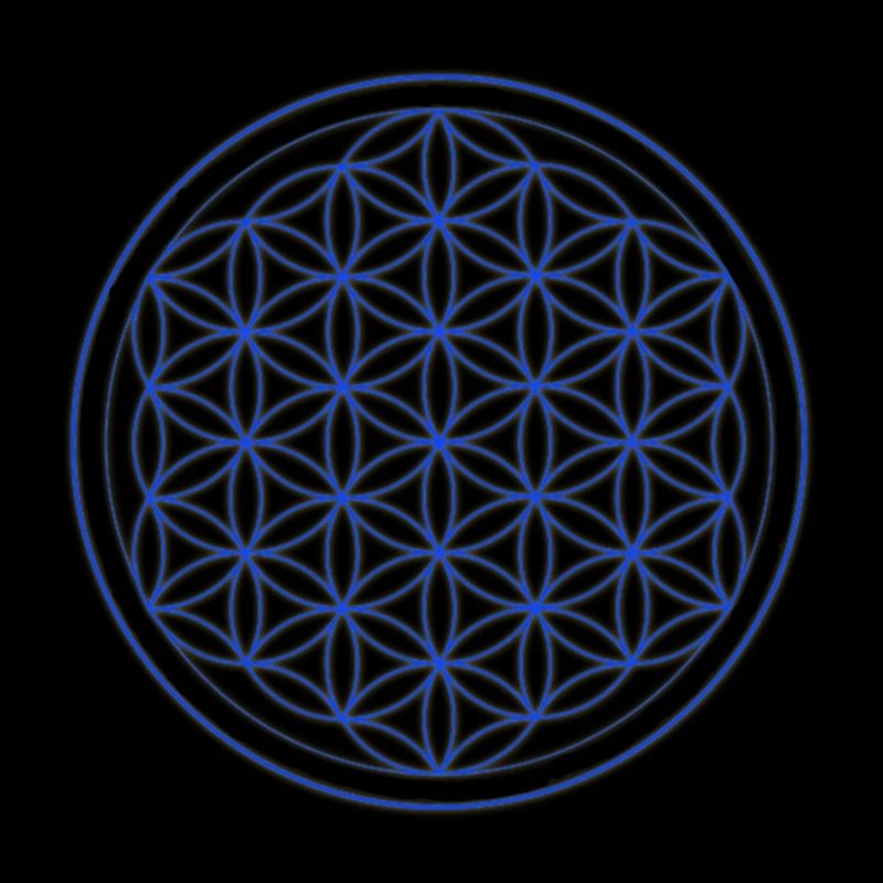 Cercle Bleu Jaune Fleur de Vie