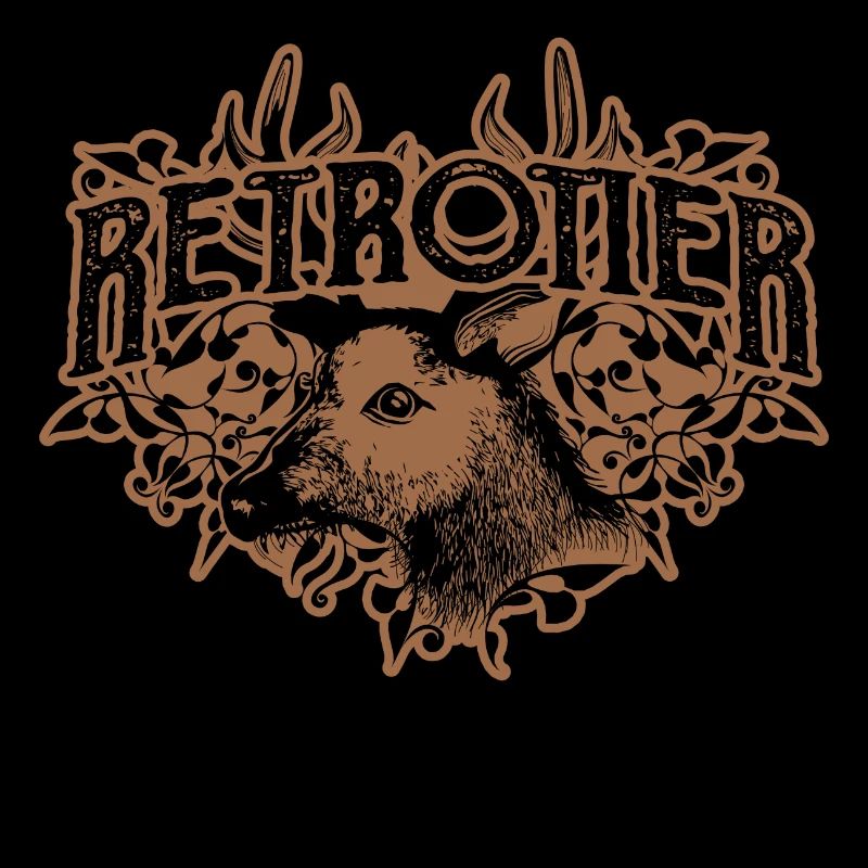 Retro reindeer moose deer stag head antler