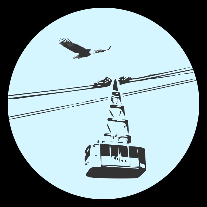 Télécabine / téléphérique avec bleu aigle