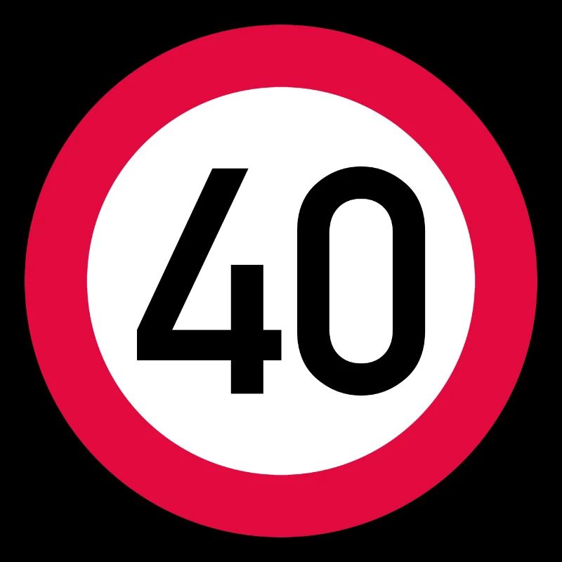 40 ans Attention ! Panneau de signalisation 40 km/h
