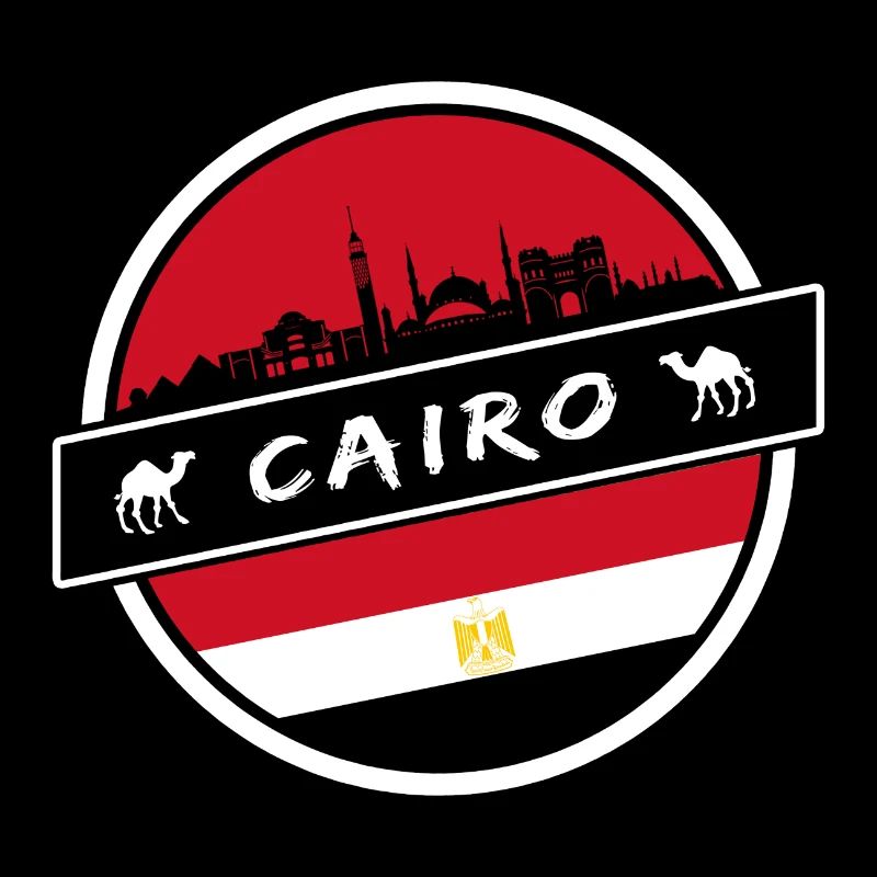 Conception du Caire en Egypte avec drapeau