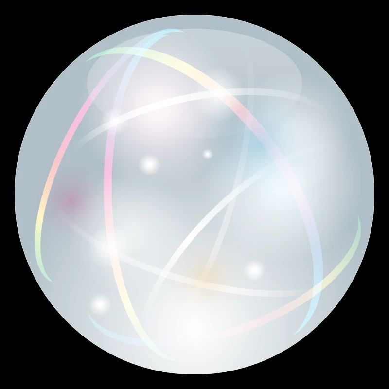 Boule de cristal aux délicats reflets lumineux pastel