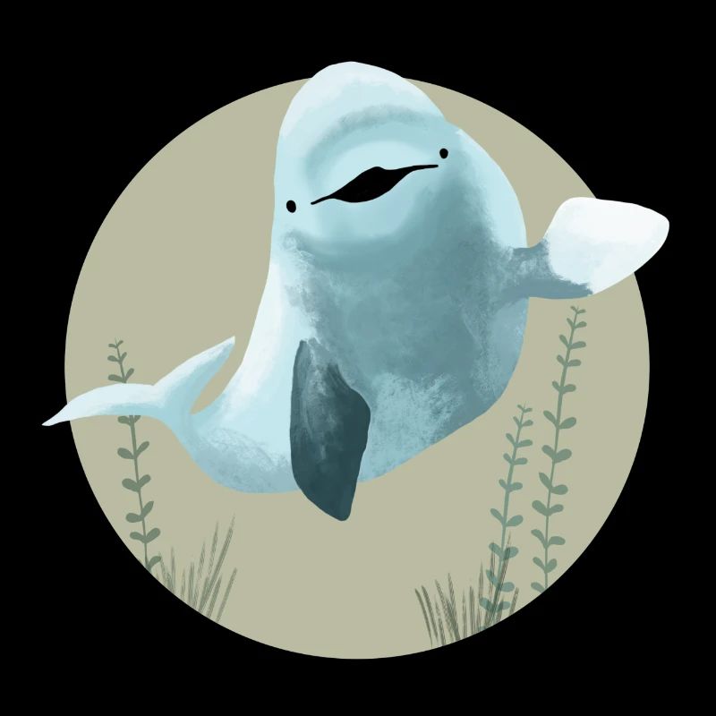 Béluga de baleine des profondeurs joyeuse en cercle