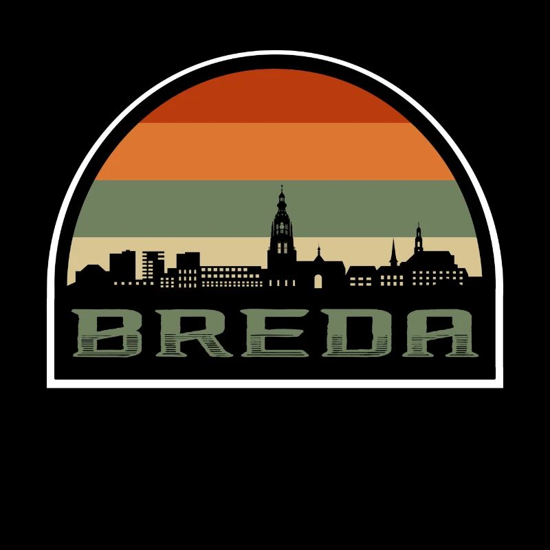 Breda Netherlands Skyline Silhouette Dutch Flag