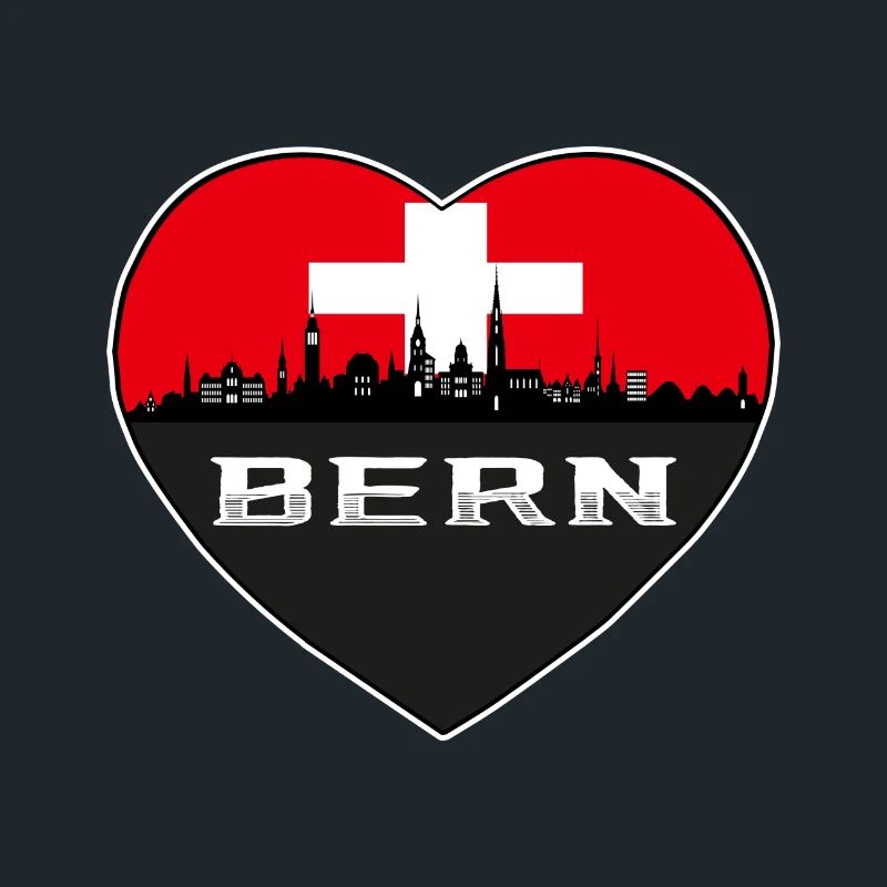 Bern Schweiz Stadt Skyline Schweizer Flagge Souvenir
