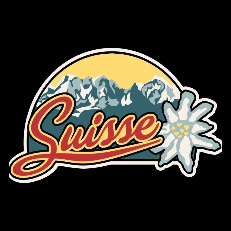 Schweiz Reise Souvenir Aufkleber Schweizer Flagge