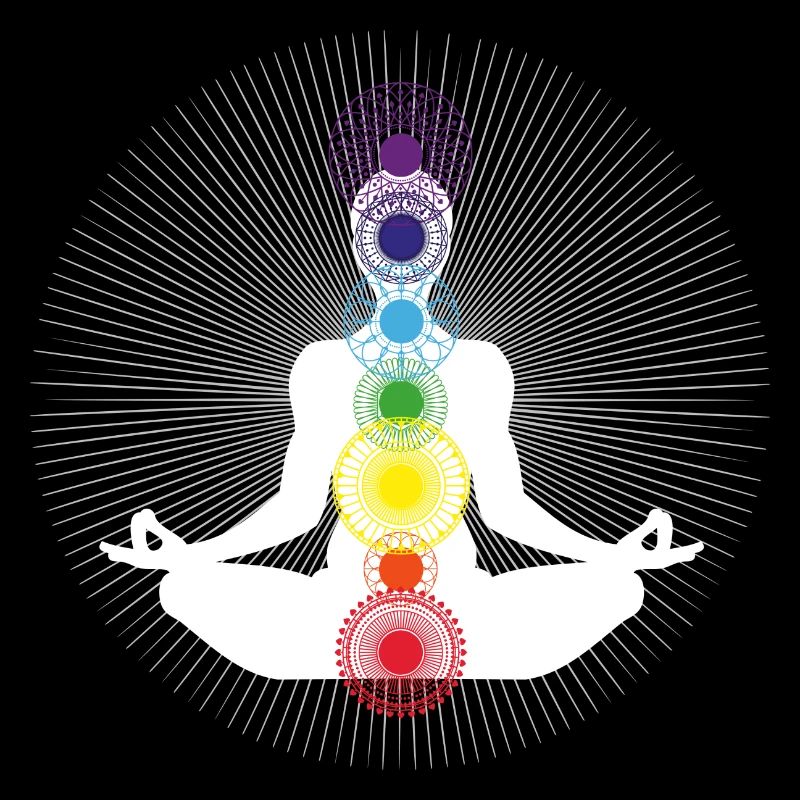 yoga chakra white om energy zen rainbow