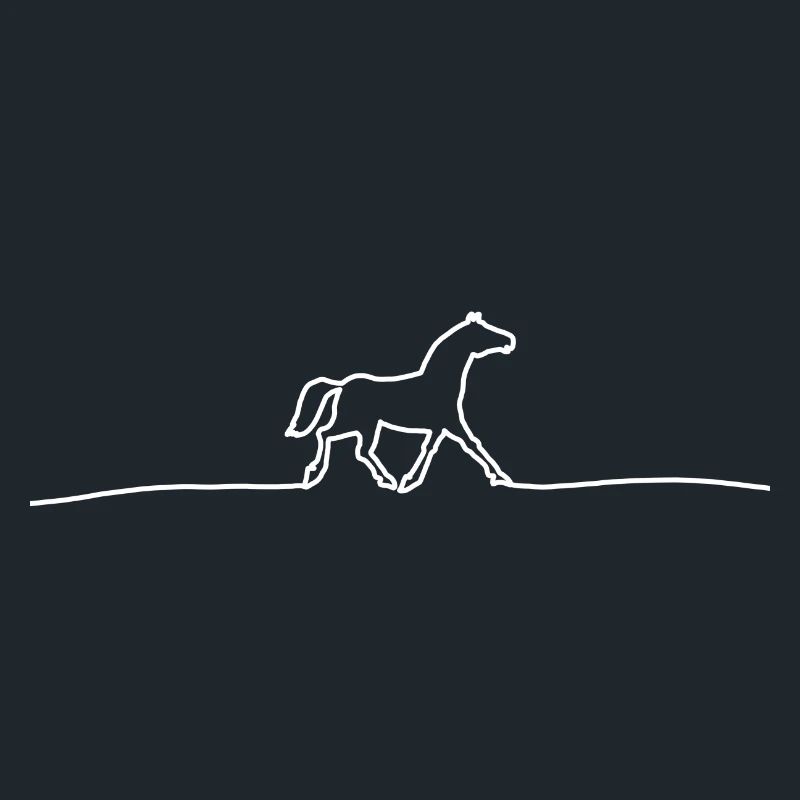 doux cheval - Lignes abstraite cheval idée cadeau