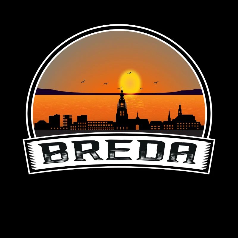 Breda Netherlands Skyline Vintage Sunset Travel So