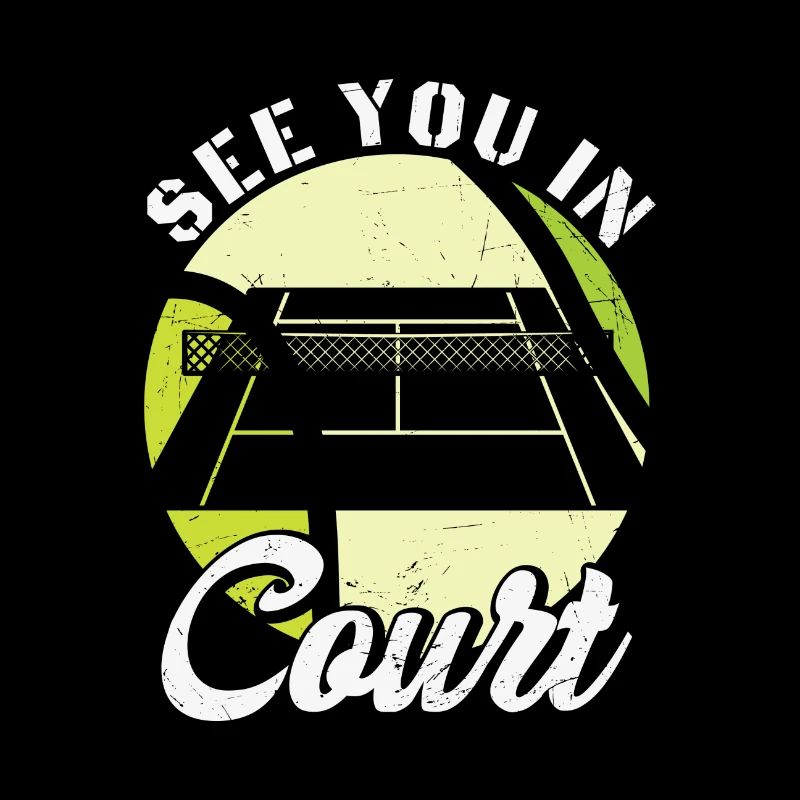 Conception de tennis drôle Rendez-vous au tribunal