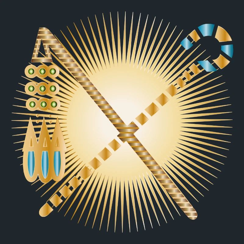 radiant hook & threshing flail pharaohs sceptre