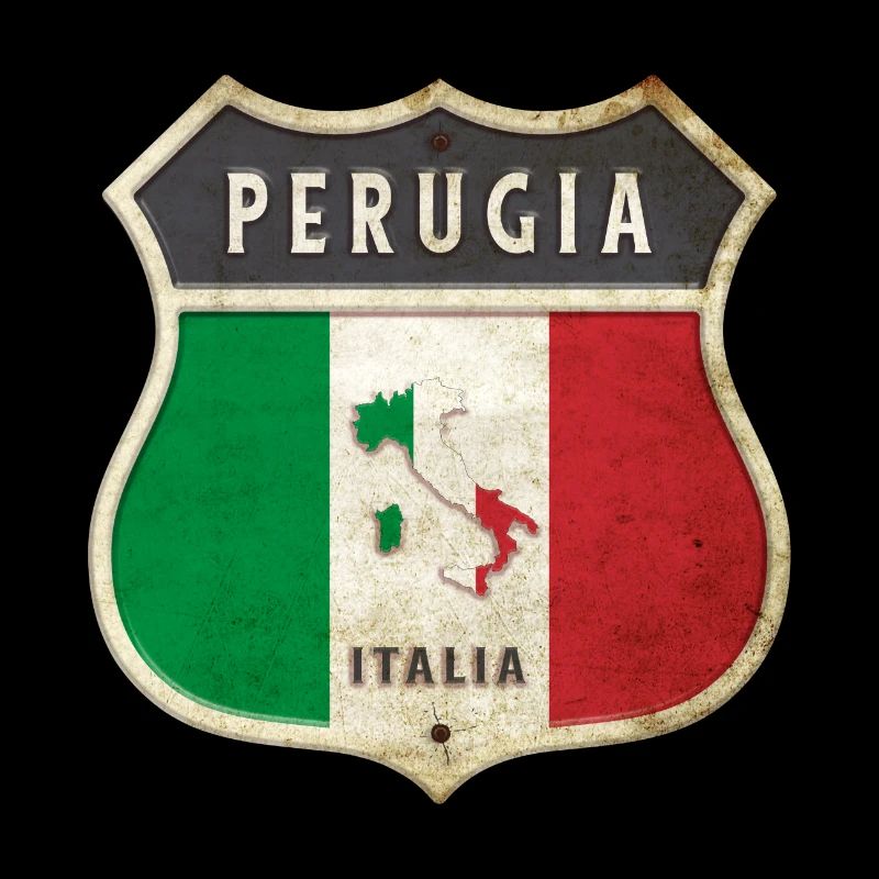 Pérouse Italie Armoiries Drapeaux Design