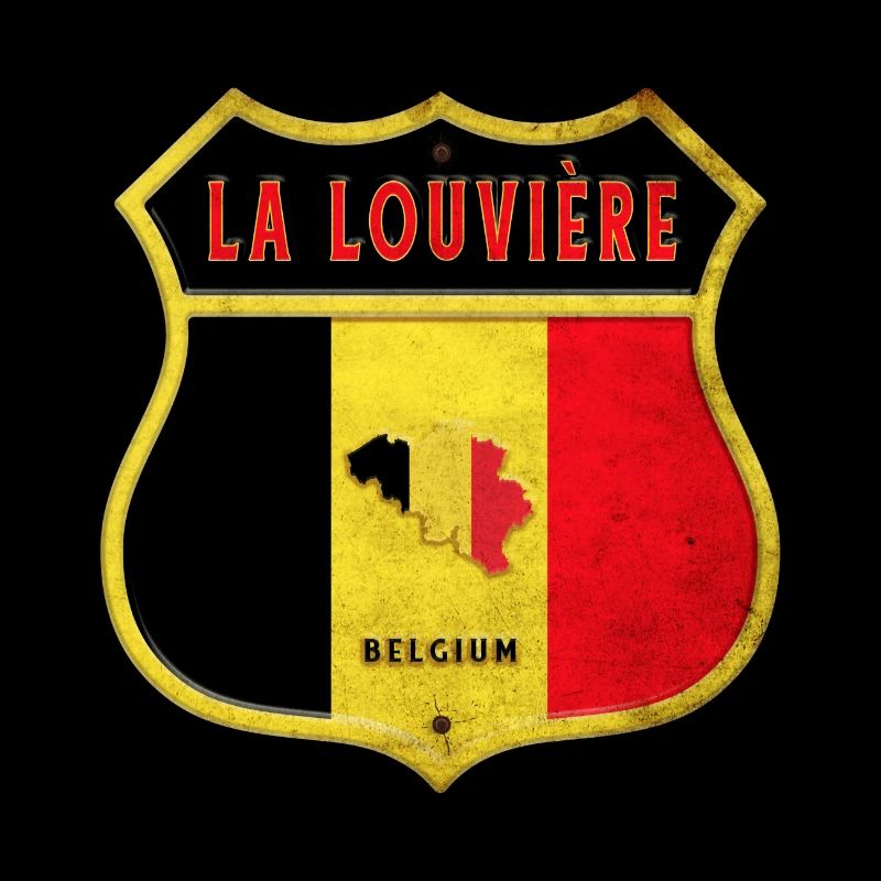 La Louvière Belgien Wappen Flaggen Design