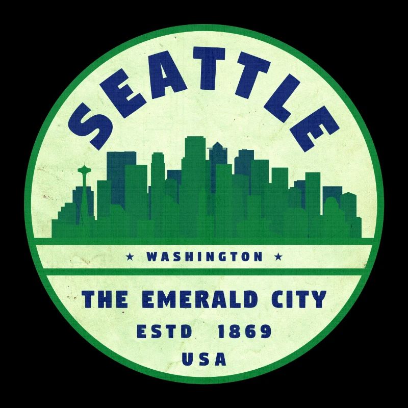 Écusson vintage d’Emerald City Seattle