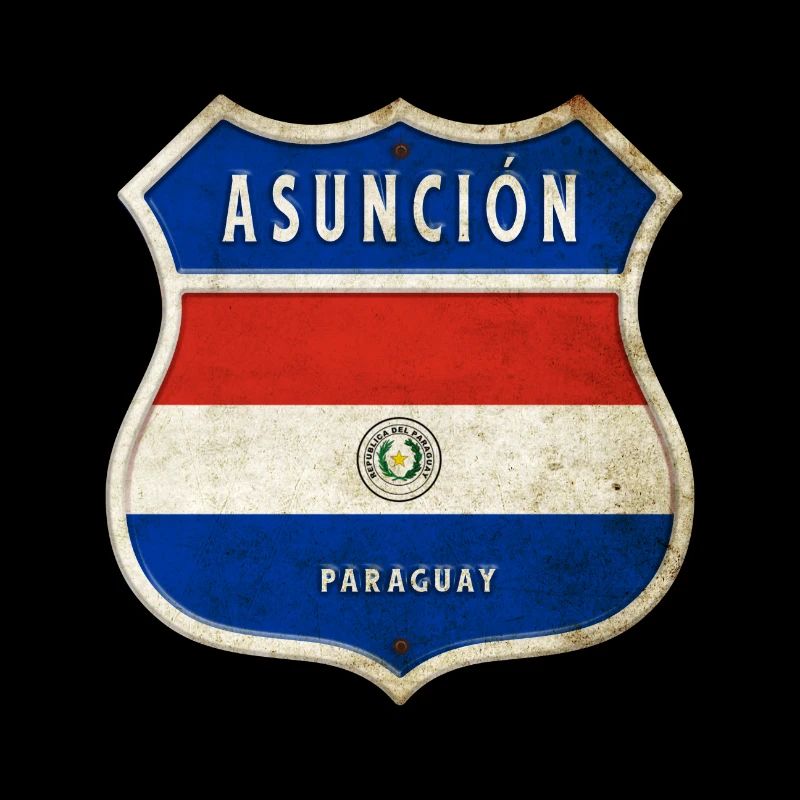 Asunción Paraguay Wappen Flaggen Design