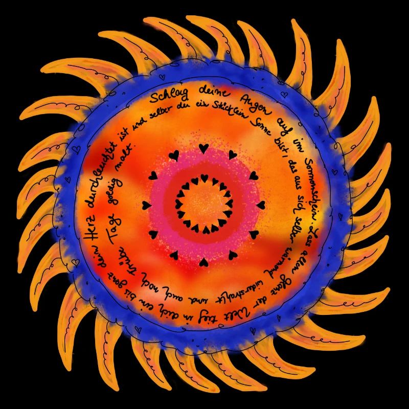 Sunshine Mandala black font