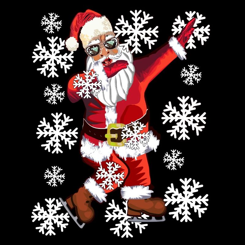 Weihnachtsmann mit coole Brillen und Schlittschuhe