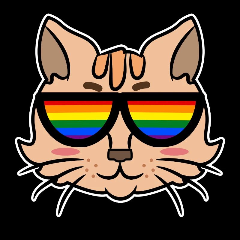 Cool Lgbt Cat Rainbow Transgender Csd Lesbians