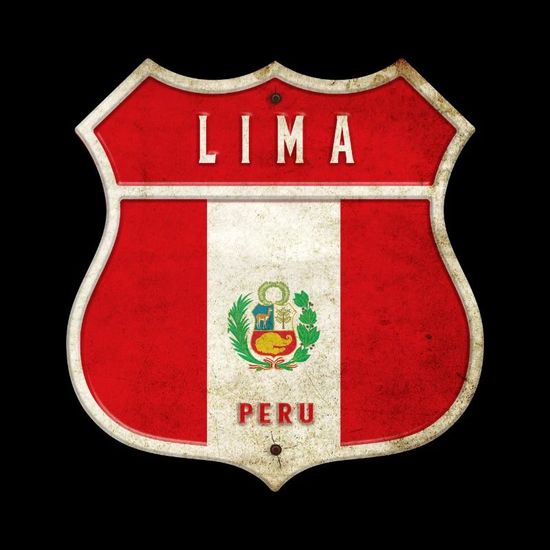 Lima Peru Wappen Flaggen Design