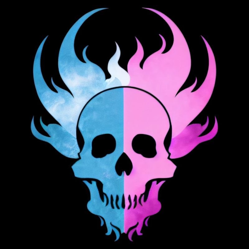 Fire Skull Smoke Pink Skeleton Flames 4