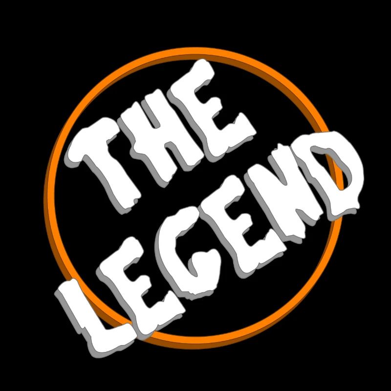 Retro The Legend logo in orange circle