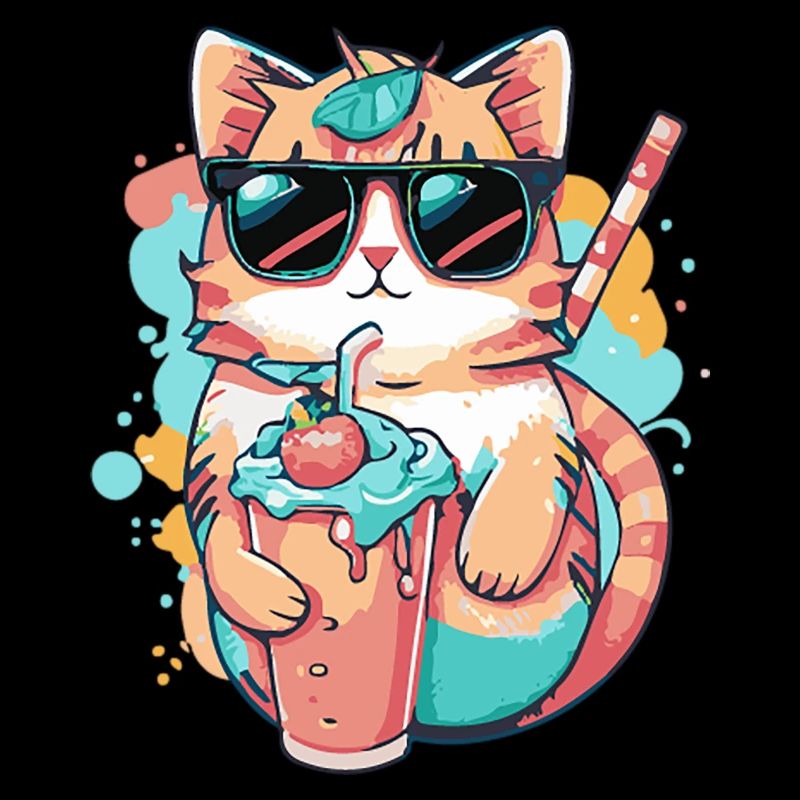 Refreshing design: A cat with sunglasses