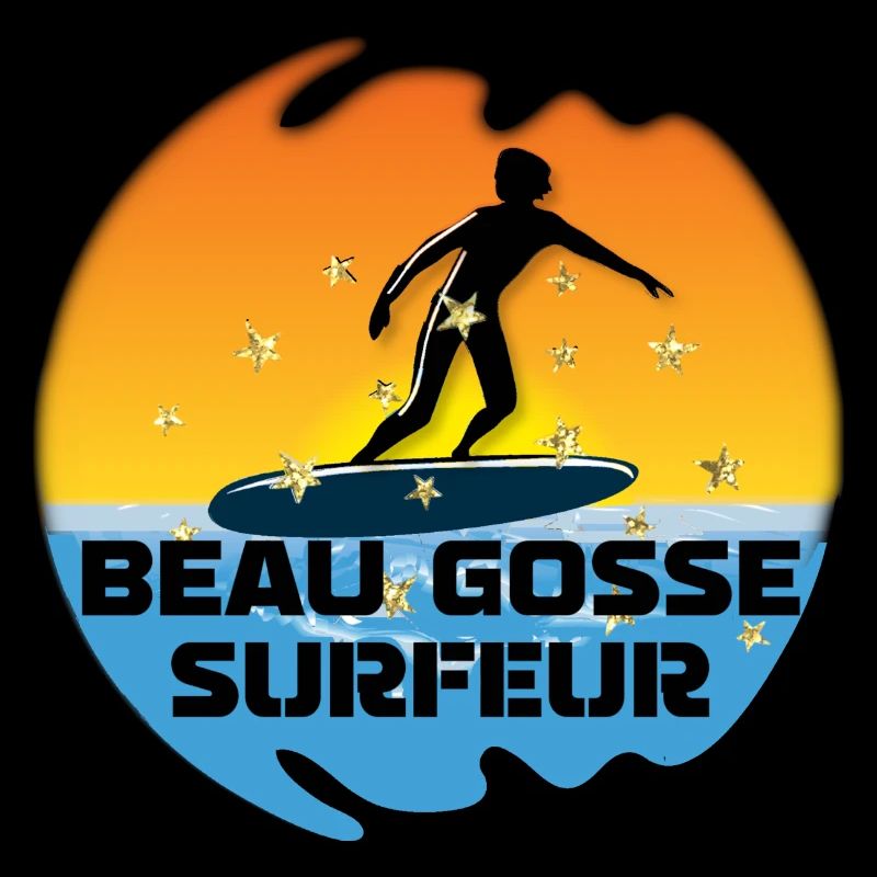 beau gosse surfeur soleil dégradé océan