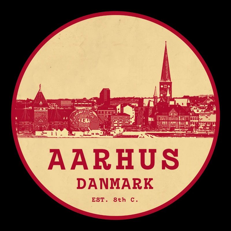 Aarhus Vintage City Logo Circle