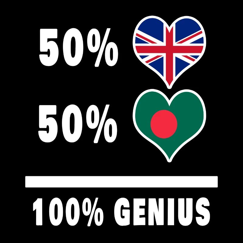 Bangladesch und Großbritannien 100% Genius Flagge