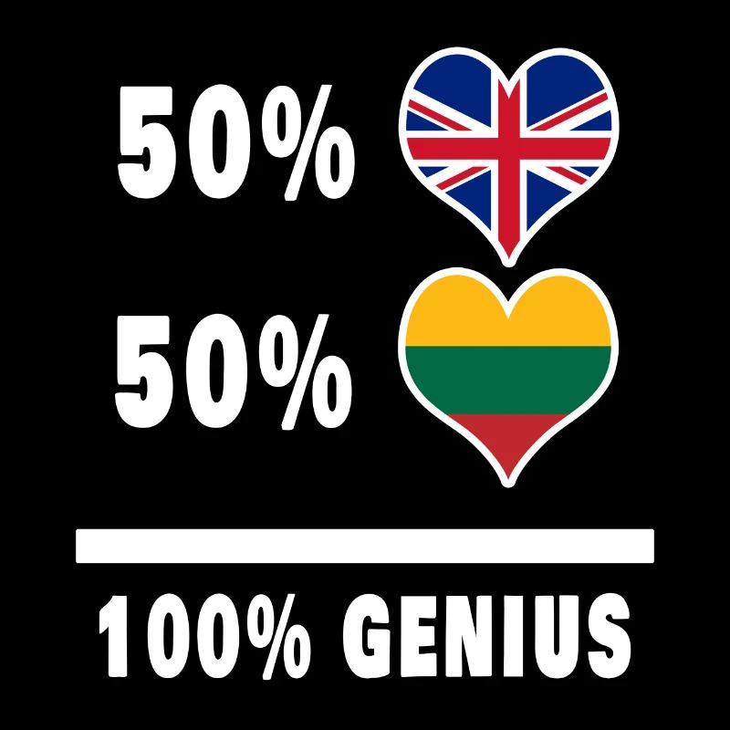 Litauen und Großbritannien 100% Genius Flagge