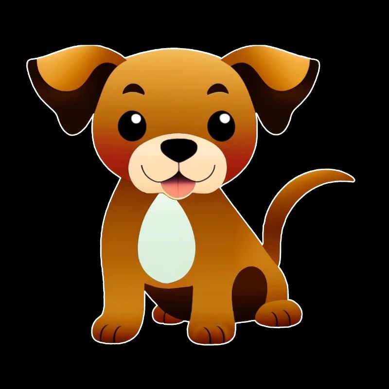 Petit chien brun, assis
