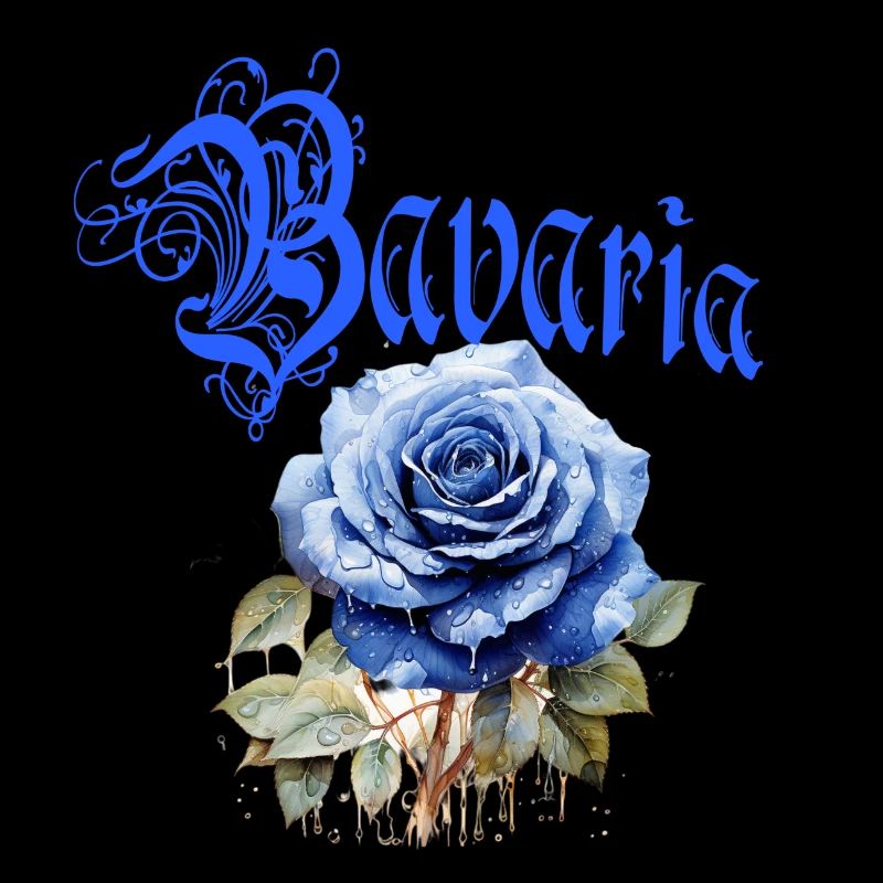 Bavaria Rose – Blaue Rose mit Schriftzug