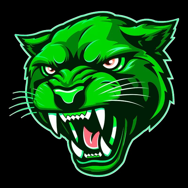 Tête de panthère verte