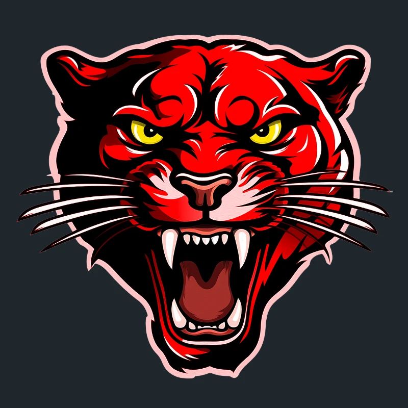 Tête de panthère rouge